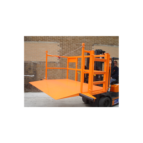 Fork Mounted Loadlifter for loading/unloading Roll Cages