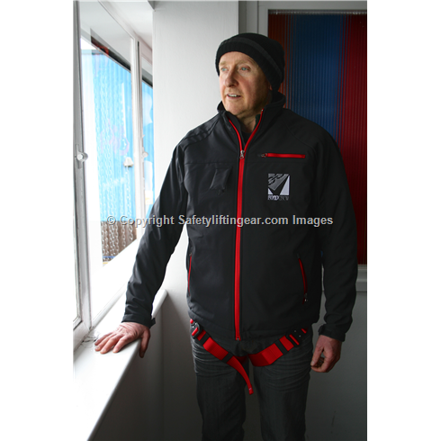 Jacket Safety Harness, Wind Breaker/Water Proof Black