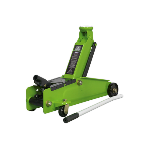 Sealey 1153CXHV 3tonne Long Chassis Heavy Duty Trolley Jack - Hi-Vis