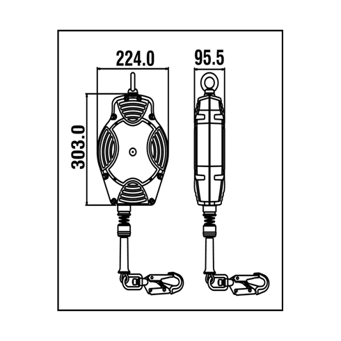 Kratos Safety FA2040215B 15mtr Helixon Retractable Fall Arrest Block