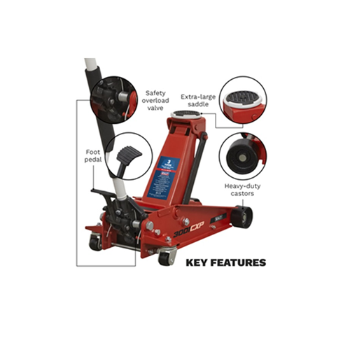 Sealey 3001CXP 3tonne Trolley Jack with Foot Pedal