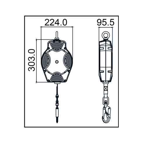 Kratos Safety FA2050412 12mtr Webbing Horizontal Use Helixion Fall Arrest Block