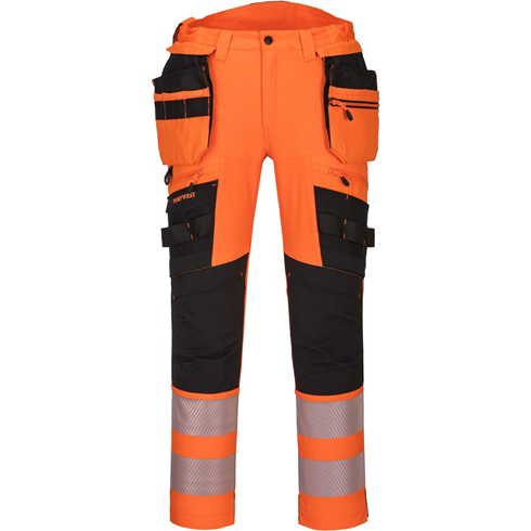 Portwest DX442 Hi-vis Detachable Holster Pocket Trousers Orange/Black