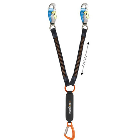 Heightec LE2T150B FLEXOR 1.5mtr Elasticated Twin Lanyard c/w Steplock Hooks