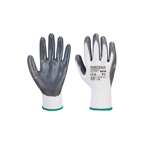 Portwest A310 Flexo Nitrile Grip Glove Grey/White (10pk)