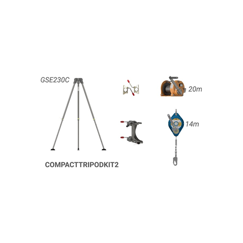 Globestock 14mtr G.Saver II Compact Tripod Kit c/w Rescue Harness