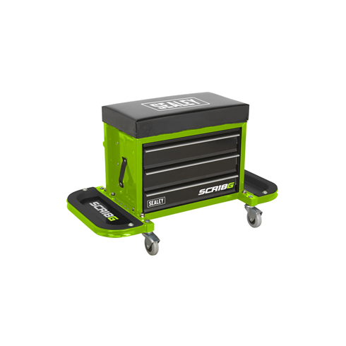 Sealey SCR18G Mechanic's Utility Seat & Toolbox - Green