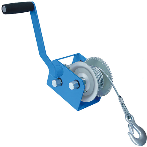 Hand Winch 2500LB C/W 7.6mtr Wire Rope