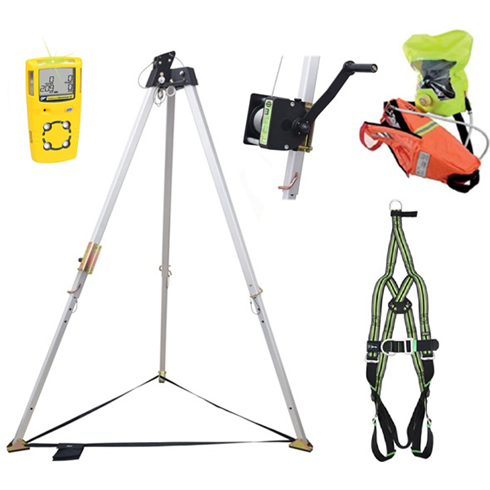Kratos Safety Confined Space Rescue Kit c/w 20mtr Rescue Winch, Gas Detector, Breathing Apparatus & Harness..