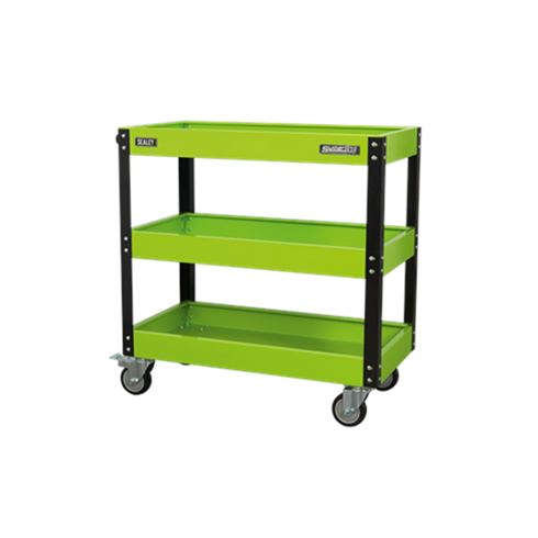 Sealey CX110HV Heavy Duty Workshop Trolley 3-Level - Hi-Vis Green