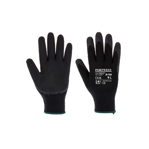 Portwest A150 Latex Classic Grip Glove Black (10pk)