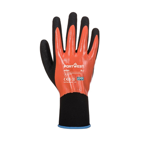 Portwest AP30 Dermi Pro Waterproof Glove Orange/Black (10pk)