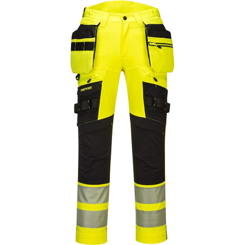 Portwest DX442 Hi-vis Detachable Holster Pocket Trousers Yellow/Black