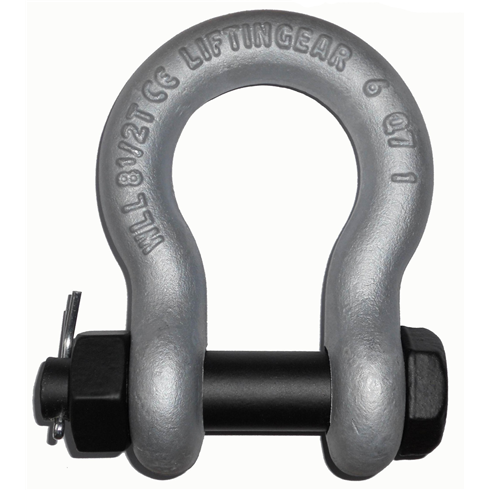 9.5 Ton Alloy Bow Shackle, Safety Pin by LiftinGear.