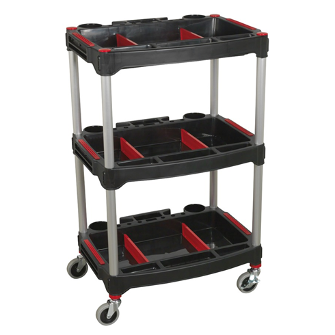 Sealey CX313 Workshop Trolley 3-Level Composite with Parts Storage
