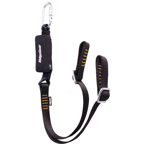 Ridgegear RGL16 Twin Leg Adjustable Webbing Lanyard & Shock Absorber