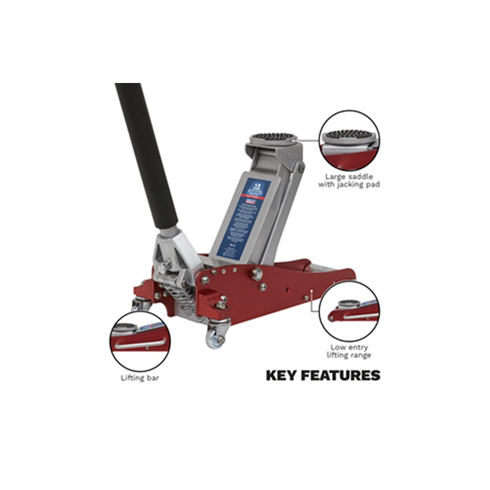 Sealey RJAS1500 1.5tonne Aluminium/Steel Trolley Jack with Rocket Lift