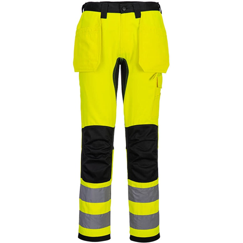 Portwest CD889 - WX2 Eco Hi-Vis Holster Pocket Trousers Yellow/Black