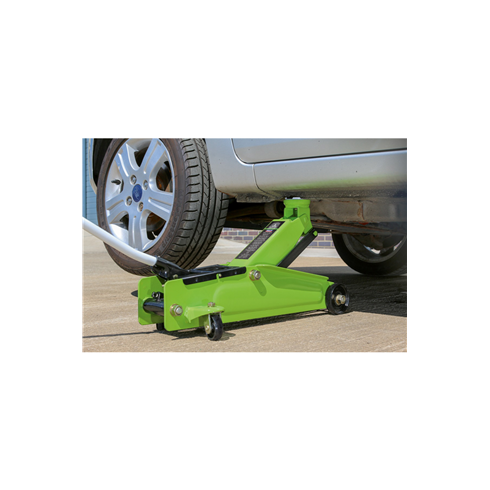 Sealey 1153CXHV 3tonne Long Chassis Heavy Duty Trolley Jack - Hi-Vis