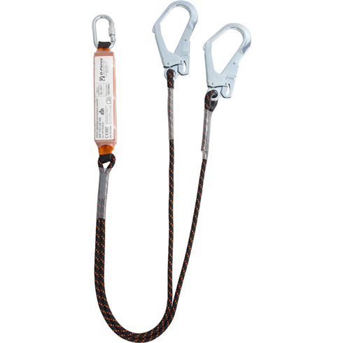 140kg Y Shock Absorbing Lanyard 1.75m c/w Scaffold Hooks