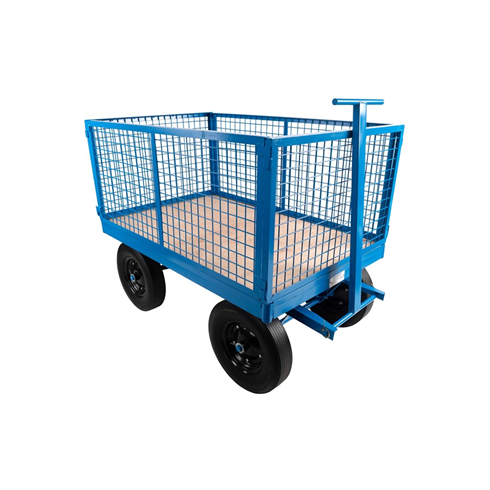 1tonne Heavy Duty Site Trolley c/w Solid Wheels and Removable Mesh Sides