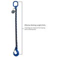 2.5 tonne Grade 100 ChainSling 1 Leg , Latch Hook