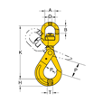 Yoke 8-027N G80 Swivel Self Locking Hook with Ball-Bearing