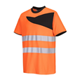 Portwest PW213 Short Sleeve Hi-Vis Cotton Comfort Polo Shirt Orange/Black