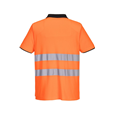 Portwest PW212 Short Sleeve Hi-Vis Cotton Comfort Polo Shirt Orange/Black