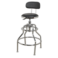 Sealey SCR14 Pneumatic Workshop Stool with Adjustable Height Swivel Seat & Back Rest