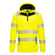 Portwest DX482 Hi-Vis 1/4 Zip Hoodie Yellow