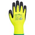 Portwest A140 Thermal Latex Grip Glove Black/Yellow (10pk)