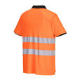 Portwest PW212 Short Sleeve Hi-Vis Cotton Comfort Polo Shirt Orange/Black