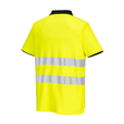 Portwest PW212 Short Sleeve Hi-Vis Cotton Comfort Polo Shirt Yellow/Black