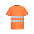 Portwest PW213 Short Sleeve Hi-Vis Cotton Comfort Polo Shirt Orange/Black