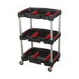 Sealey CX313 Workshop Trolley 3-Level Composite with Parts Storage