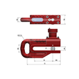 EGRS 7.5tonne Remote Ground Release Lifting Shackle 150mm Throat Depth