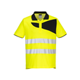 Portwest PW212 Short Sleeve Hi-Vis Cotton Comfort Polo Shirt Yellow/Black