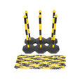 Yellow & Black Plastic Chain Post Set (x6) with 15mtrs of Chain