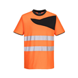 Portwest PW213 Short Sleeve Hi-Vis Cotton Comfort Polo Shirt Orange/Black