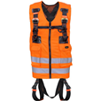 Kratos Safety FA1030300 2-Point Full Body Harness with Orange High Visibility Work Vest