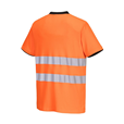 Portwest PW213 Short Sleeve Hi-Vis Cotton Comfort Polo Shirt Orange/Black