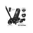 Sealey 4040AB 4tonne Low Profile Black Trolley Jack with Rocket Lift