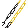 10mm YELLOW & BLACK Plastic Link Chain x 20mtr Reel