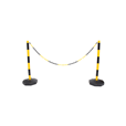 Yellow & Black Plastic Chain Post Set (x2) with 3mtrs of Chain