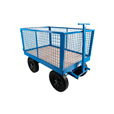 1tonne Heavy Duty Site Trolley c/w Solid Wheels and Removable Mesh Sides