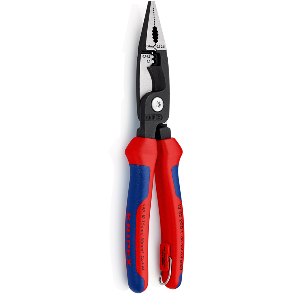 KNIPEX 1382200T Pliers for Electrical Installation with Tether