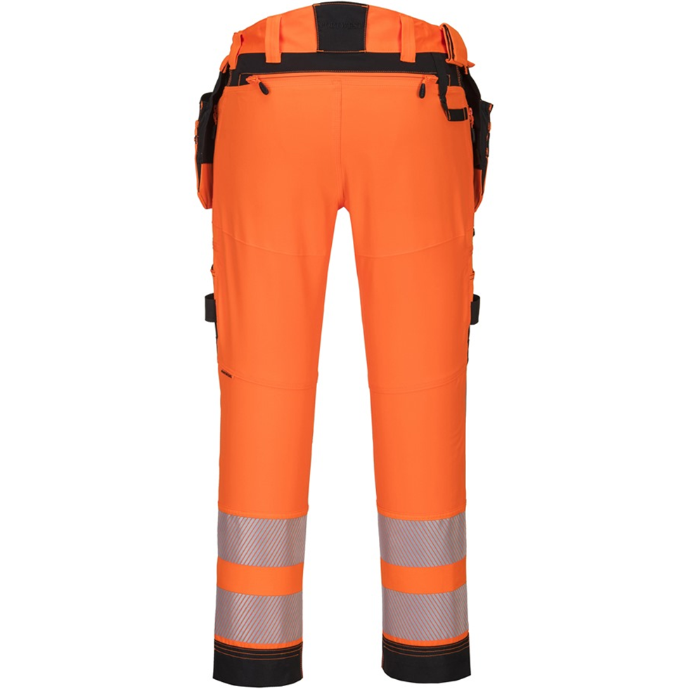 Portwest DX442 Hi-vis Detachable Holster Pocket Trousers Orange/Black ...